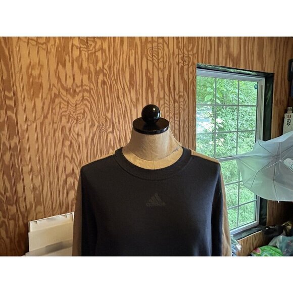 Adidas Sweatshirt womens Essentials Crewneck Logo Colorblock Blue & Tan NWT XL - Picture 4 of 11